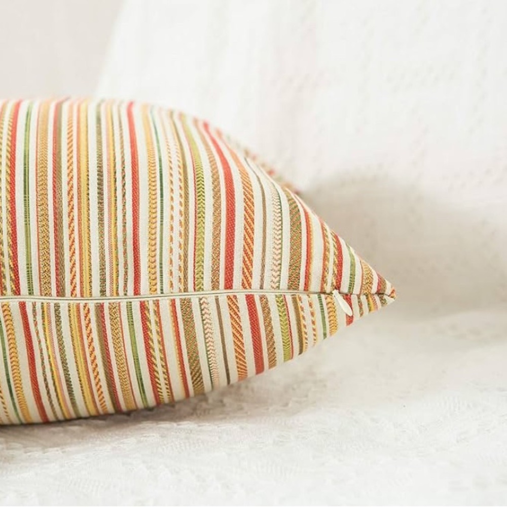 Two Striped Multicolor Indoor/Outdoor Throw Pillows Covers. Brand new. - Picture 5 of 5